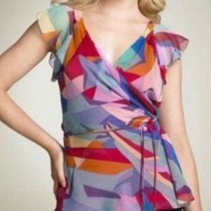 Diane Von Furstenberg DVF Maupiti  wrap blouse